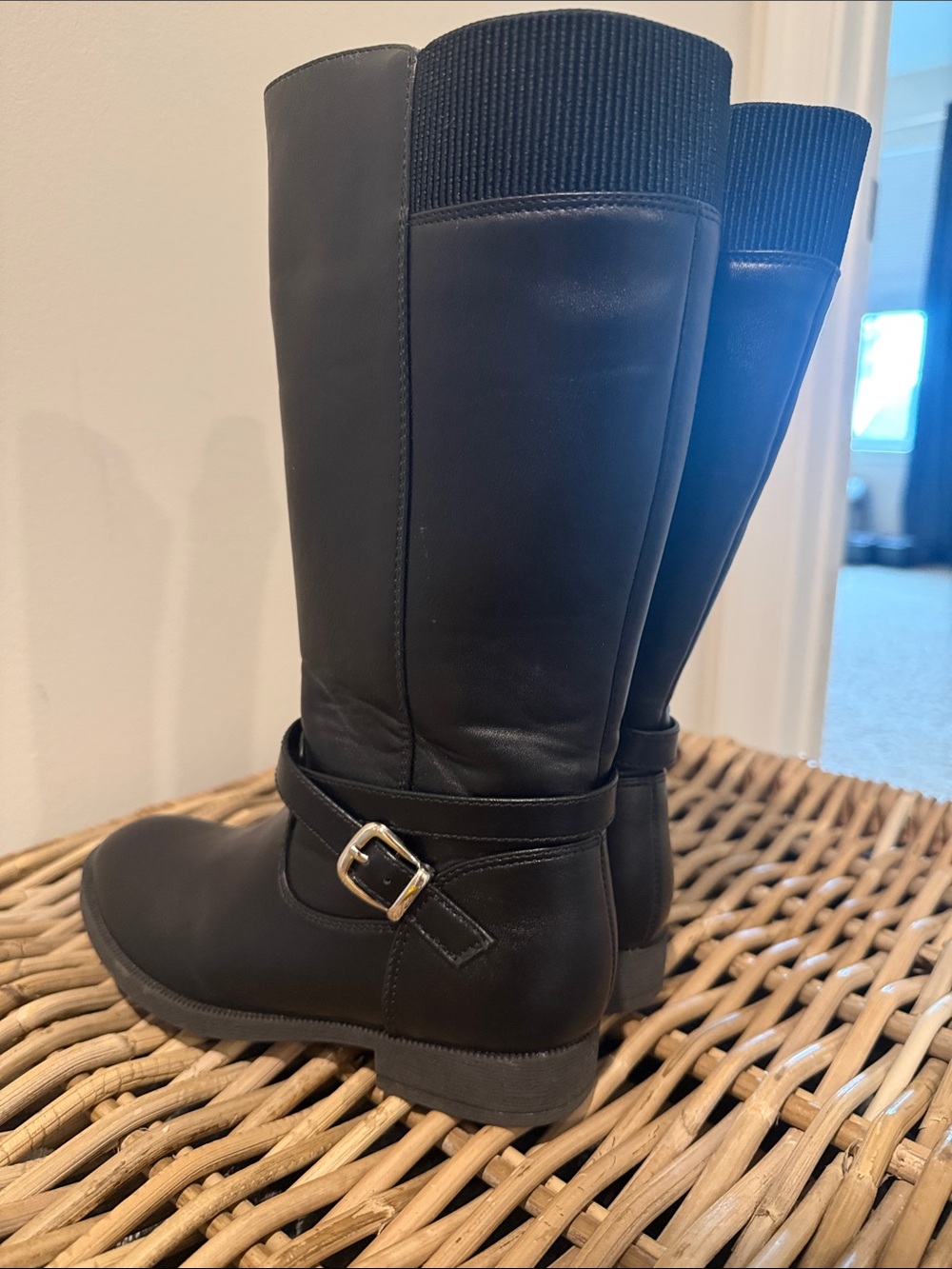 Kelly & Katie Black Tall Buckle Riding Boots